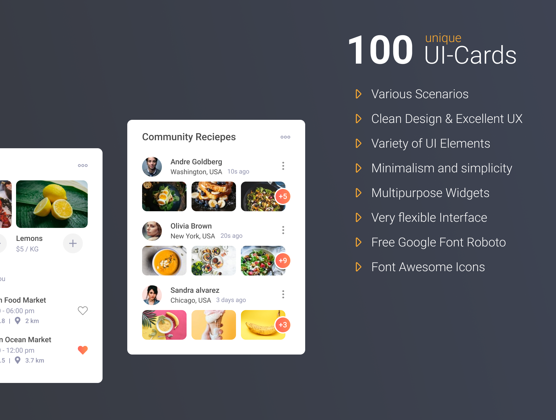 100个不同风格的figma卡片式ui设计界面素材