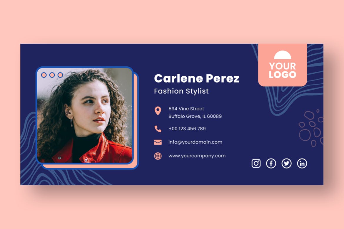 电子邮件签名ui模板(ai,psd,xd)