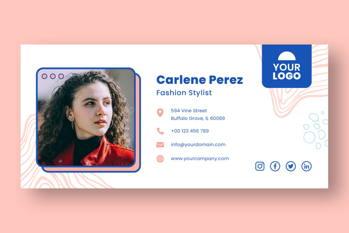 电子邮件签名ui模板(ai,psd,xd)
