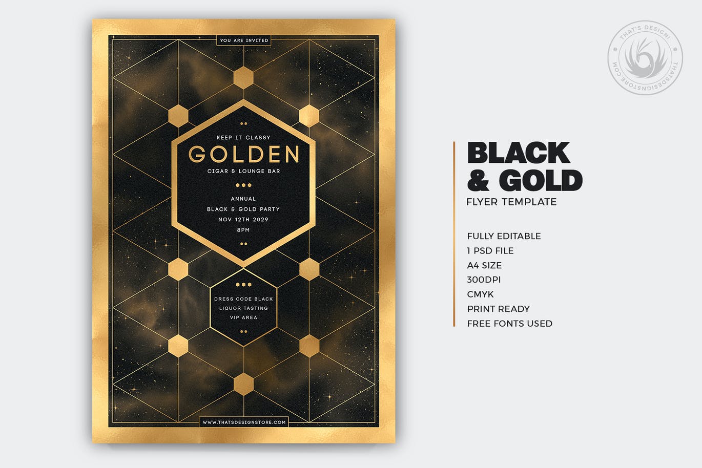 高品质的时尚高端房地产土豪金黑金质感宣传单海报设计模板-psd_ui社