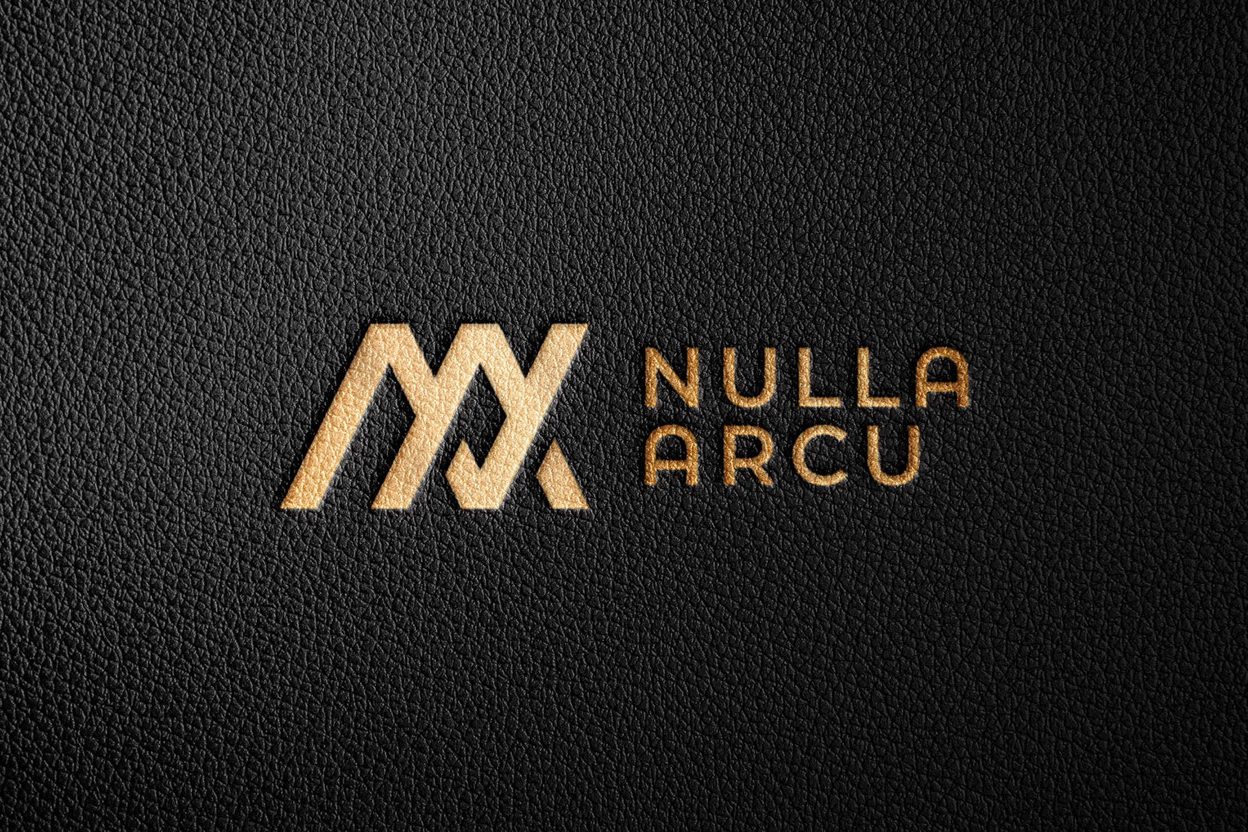 皮革烫金激凸压印效果的logo样机(psd)