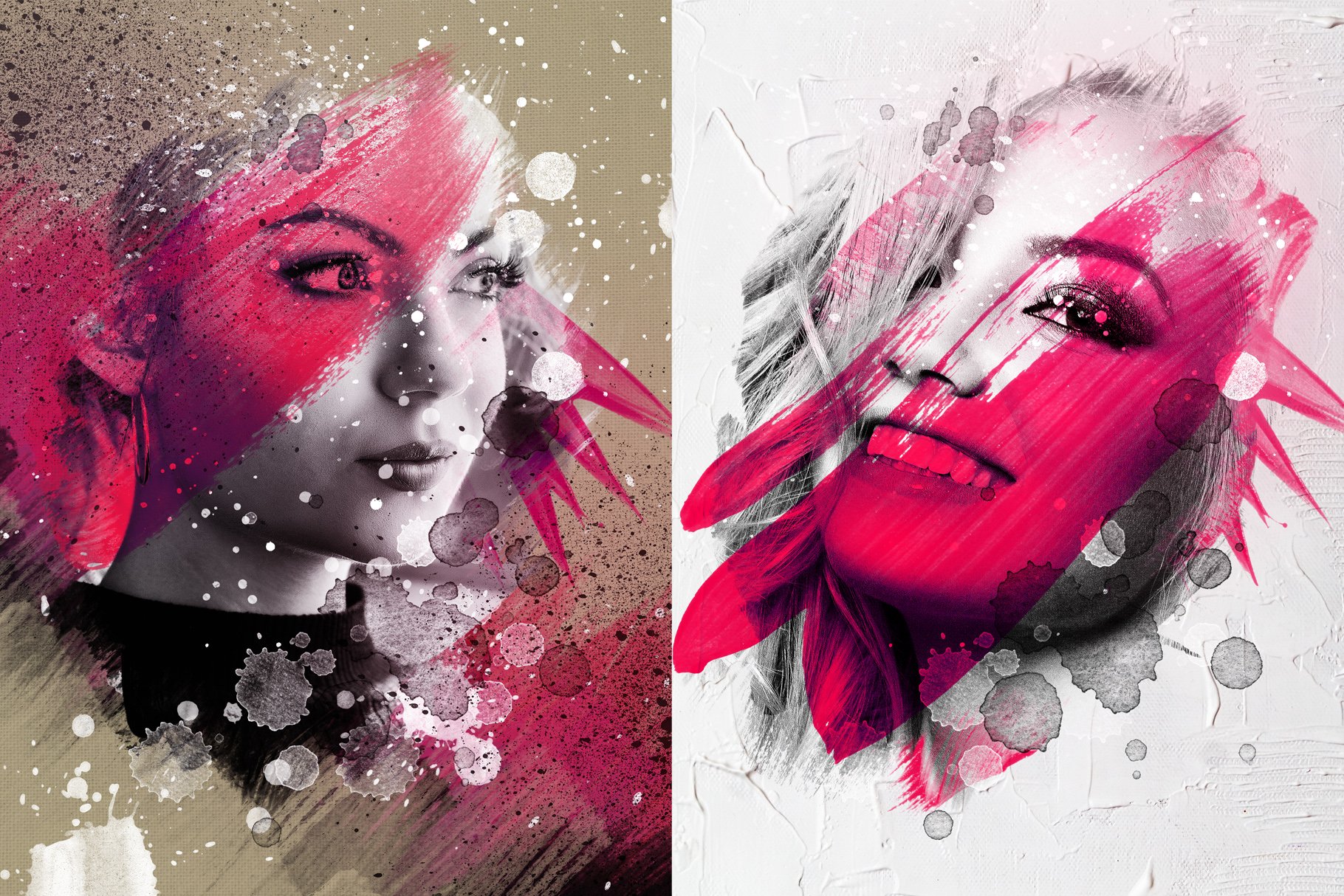 艺术写真/肖像涂料水彩画照片特效模板