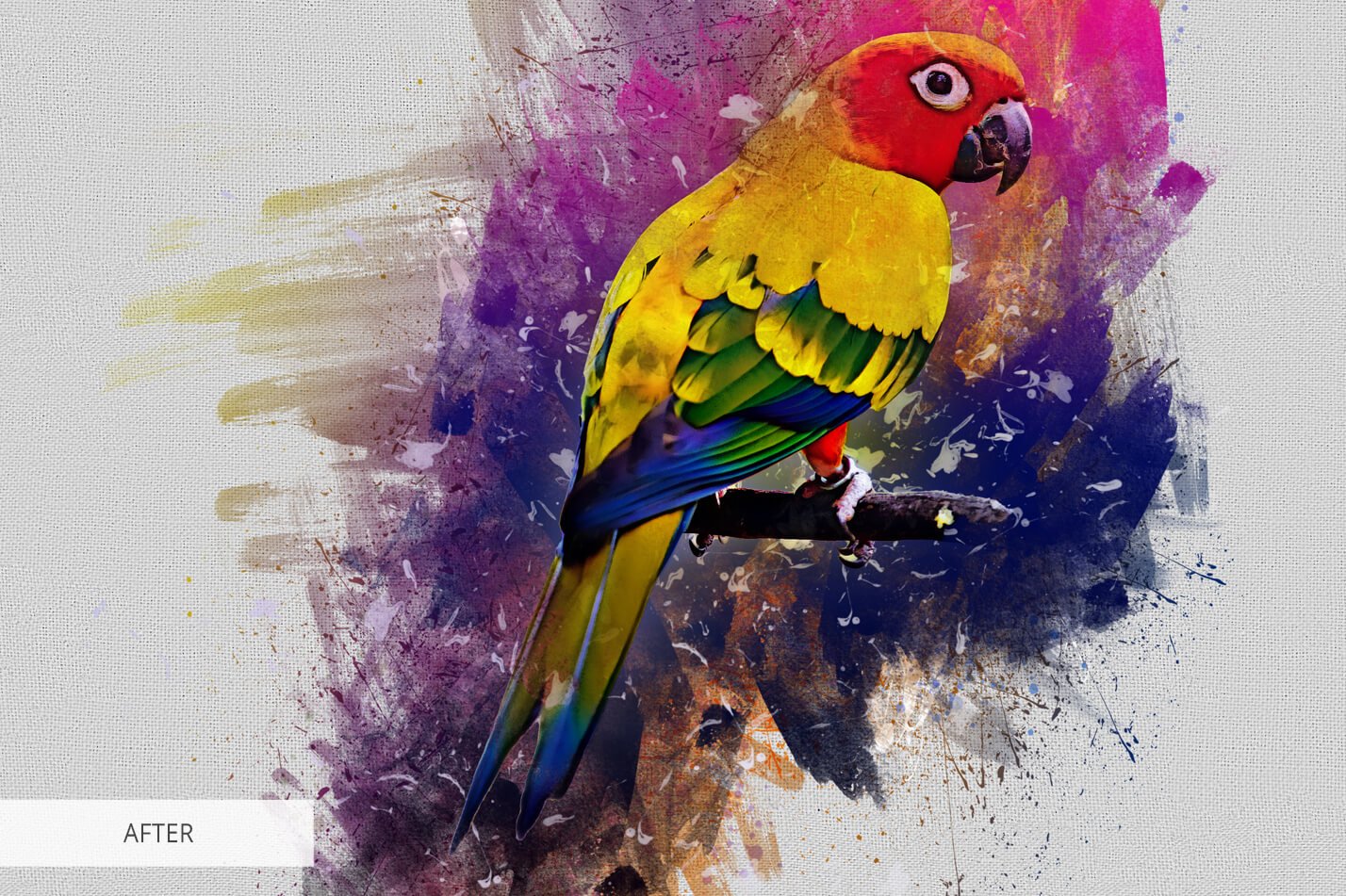 水彩画背景照片效果ps动作下载