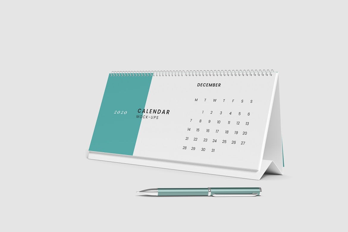时尚高端简约台历日历设计vi样机展示模型mockups