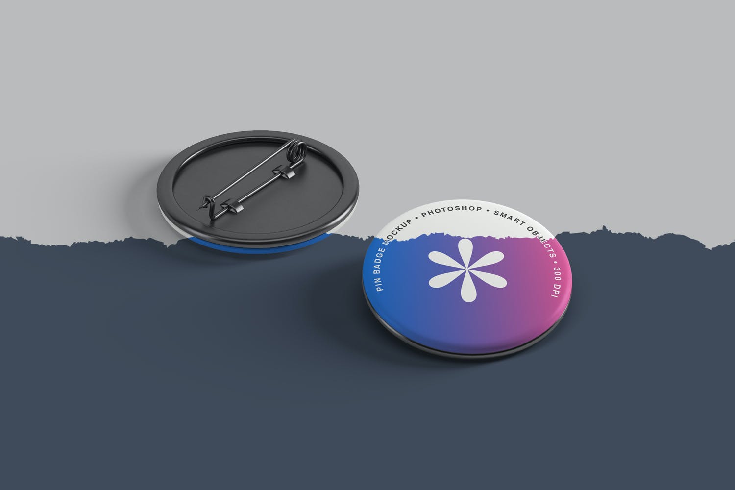 别针徽章设计样机(psd)