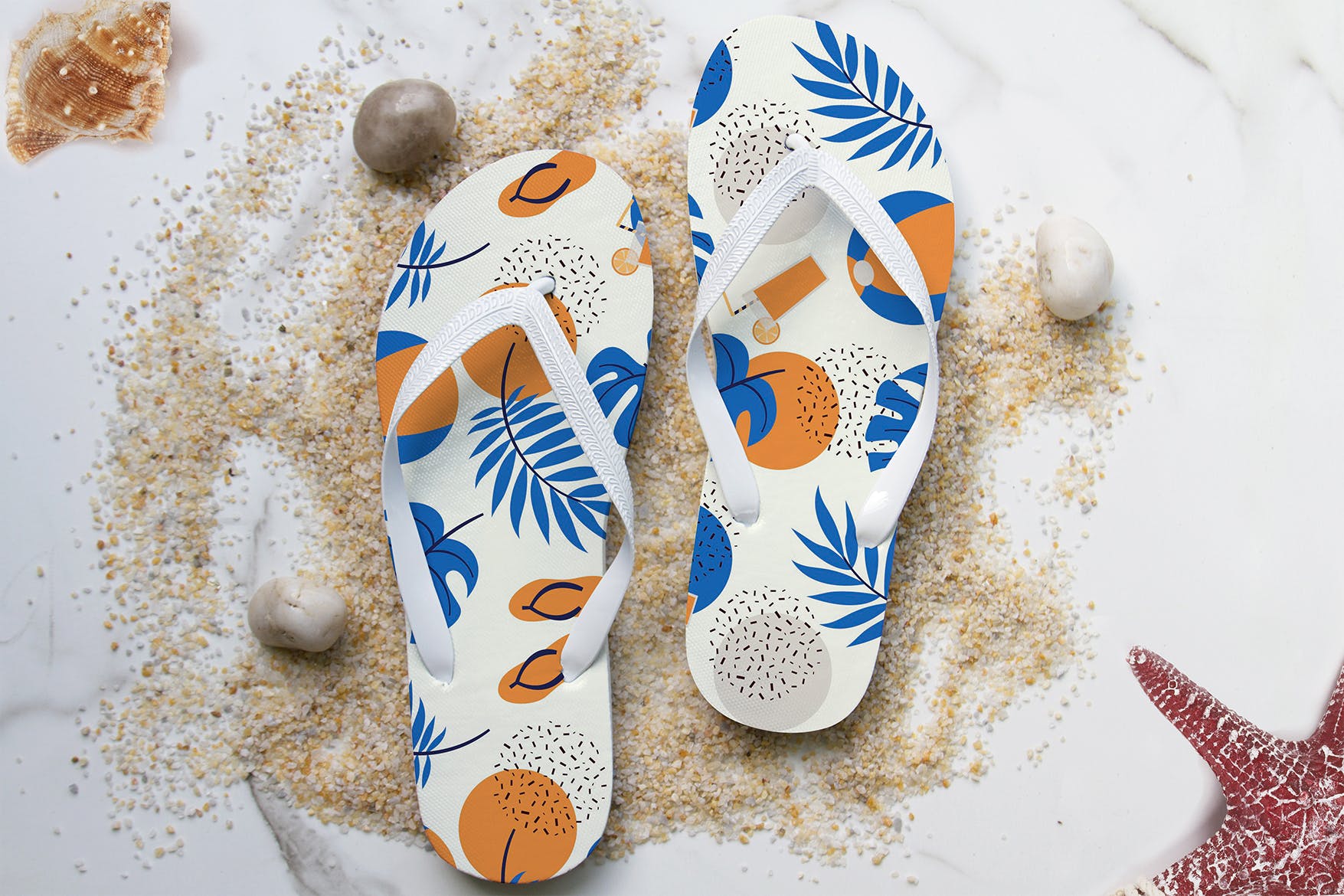 拖鞋图案设计样机(psd)