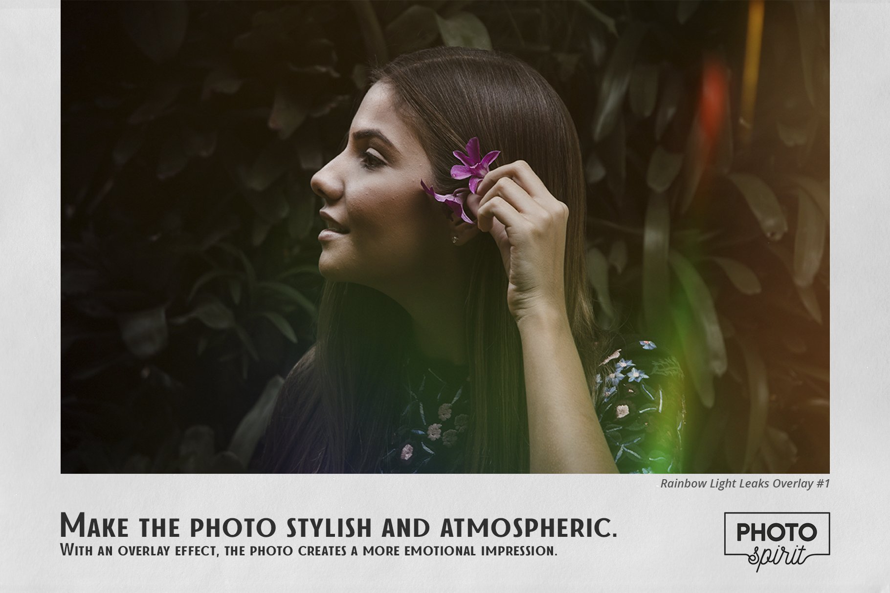 彩虹漏光照片效果叠加光效ps素材包