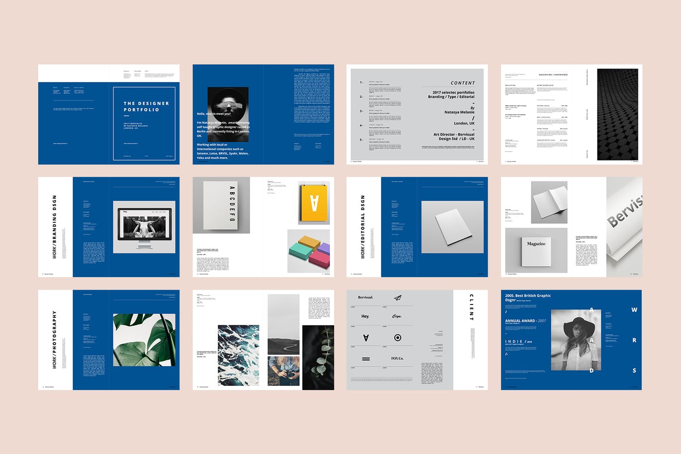 设计师求职作品集目录册杂志模板素材下载
