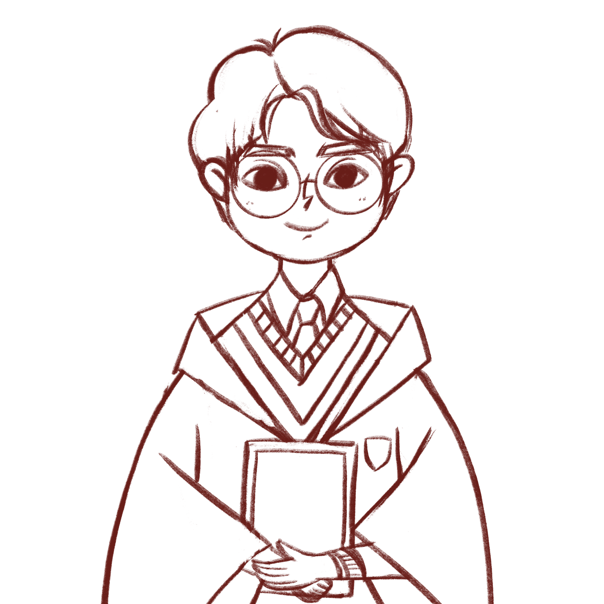 哈利波特半身像绘画过程