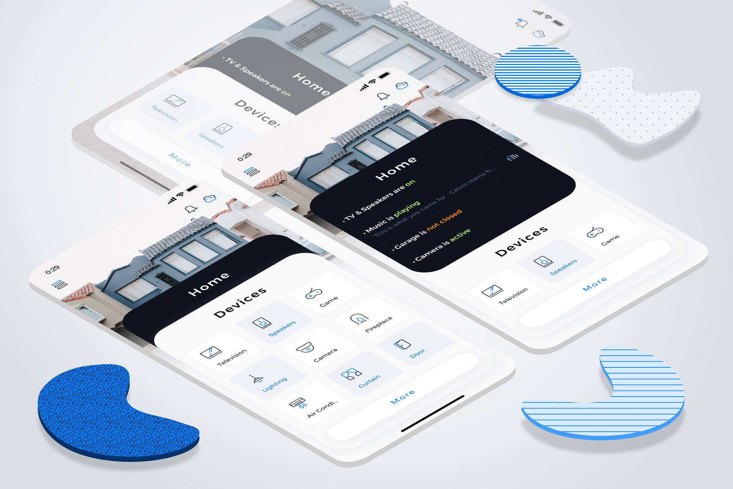 万物互联智能家居控制应用卡片式ui组件元素素材包 app ui kit