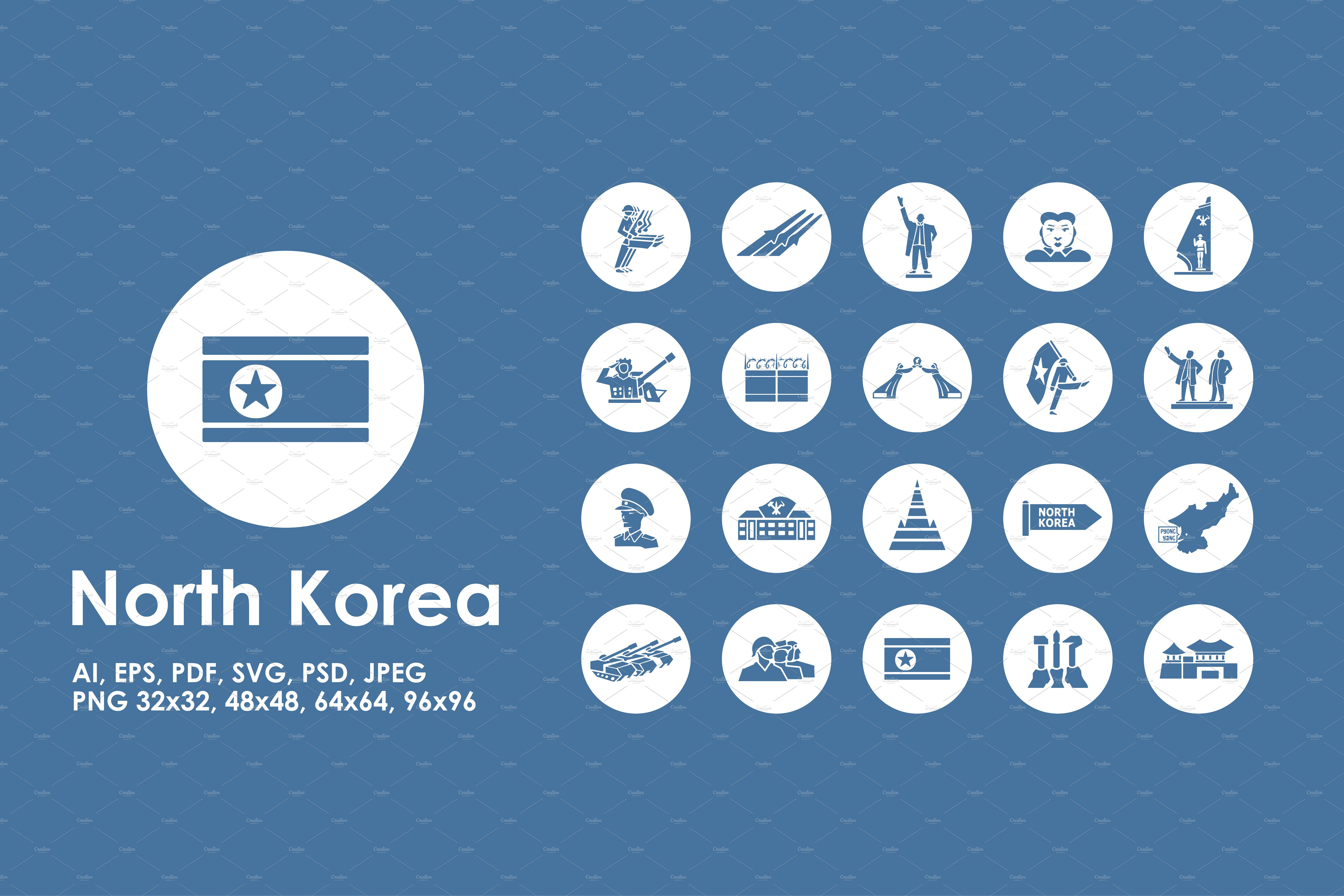 朝鲜简易图标 north korea simple icons