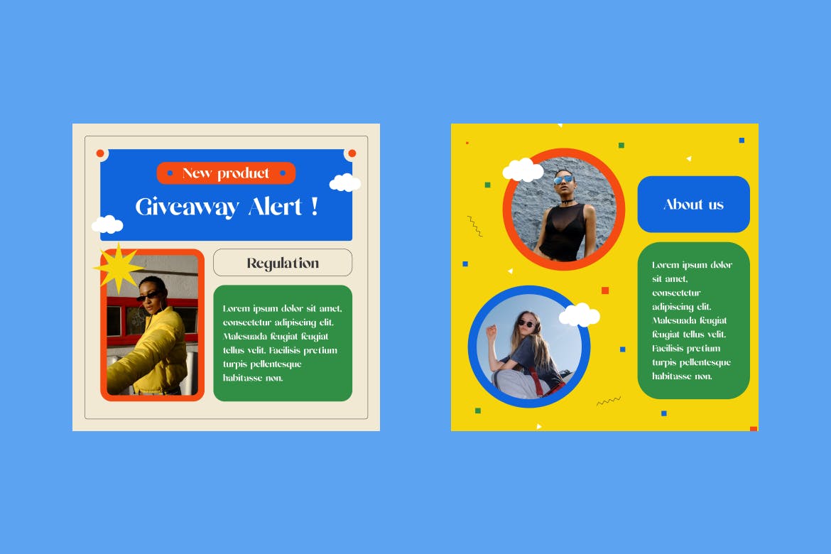 instagram,facebook方形社交媒体宣传海报封面设计psd素材_ui社